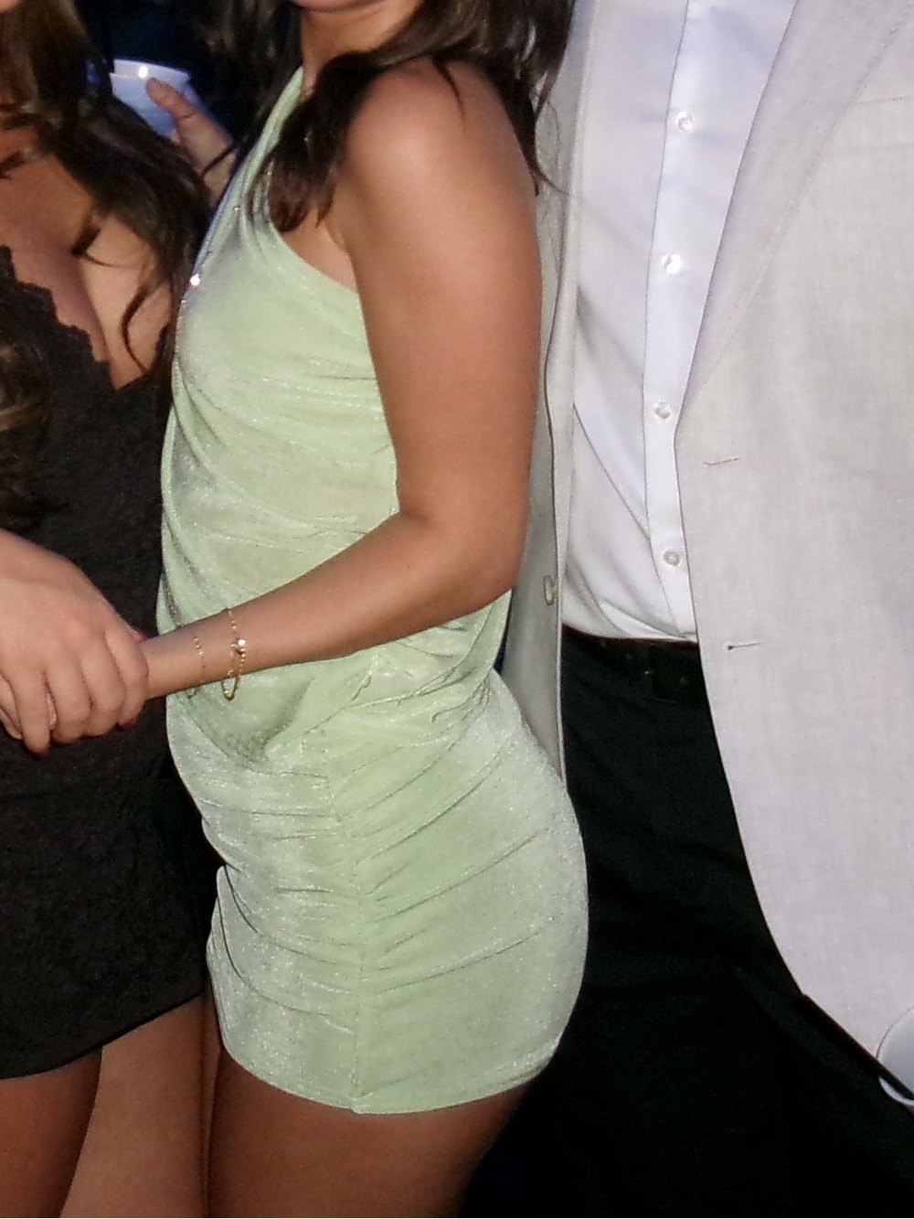 Edikted One-Shoulder Cutout Mini Dress in Light Lime - Picture 2 of 3